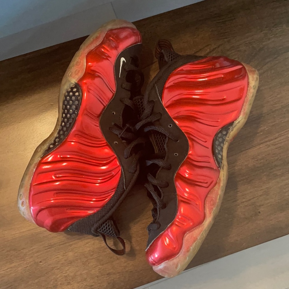 Worn Nike Air Foamposite One Metallic Red 2012